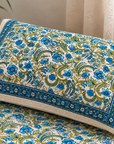 Blue Floral Paisley Printed Single Bedsheet with Pillow Cover – 60×90 Inches