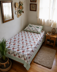 Floral Garden Printed Single Bedsheet with Pillow Cover – 60 x 90 Inch