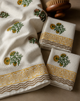 Premium Waffle Cotton Towel Set of 3 | 1 Bath Towel (30x60) & 2 Hand Towels (16x26) | Soft Absorbent Cotton Bathroom Gift Set