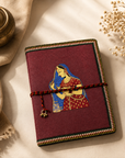 Handmade Cotton Fabric Cover Diary with Rajasthani Art Print | Eco-Friendly Handmade Paper Journal | Ethnic Sustainable Notebook - FaagHomes