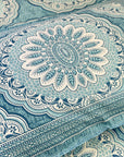 Elegant Blue Mandala Single Bedsheet with Pillow Cover | 60 x 90 Inches | Floral Printed Bedsheet for Single Bed