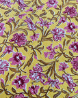Mustard Floral Vine Printed Single Bedsheet with Pillow Cover
