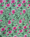 Mint Green Floral Printed Single Bedsheet with Pillow Cover – 60 x 90 Inch