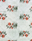 Elegant White Floral Printed Single Bedsheet with Pillow Cover – 60 x 90 Inch