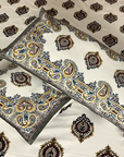 Maharaja Royal Paisley Pure Cotton King Size Bedsheet And Two Pillow Covers (120X120 Inches) - FaagHomes