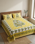 Maharaja Heritage Pure Cotton King Size Bedsheet And Two Pillow Covers 120X120 Size - FaagHomes