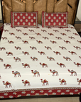 Marwar Red Camel Heritage King Size Bed Sheet 100 X 108 Inches - FaagHomes