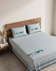 Jaipur Vintage Drive custom biggest King Xxl Bedsheet And Two Pillow Covers 120X120 - FaagHomes