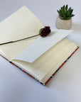 Orange Floral Handmade Cotton Fabric Cover Diary – Eco-Friendly Handmade Paper Notebook Journal - FaagHomes