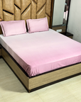 Premium Blush Pink Bedsheet Set with 2 Pillow Covers | Soft Solid Color Bedding Set for Bedroom - FaagHomes