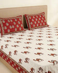 Marwar Red Camel Heritage King Size Bed Sheet 100 X 108 Inches
