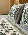 Maharaja Royal Peacock Art Pure Cotton King Size Bedsheet And Two Pillow Covers 90 X 100 Inches - FaagHomes