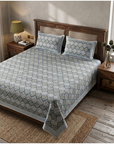 Jaipur Neel Buta Heritage King Bed Sheet And Two Pillow Covers 108X108 King Size