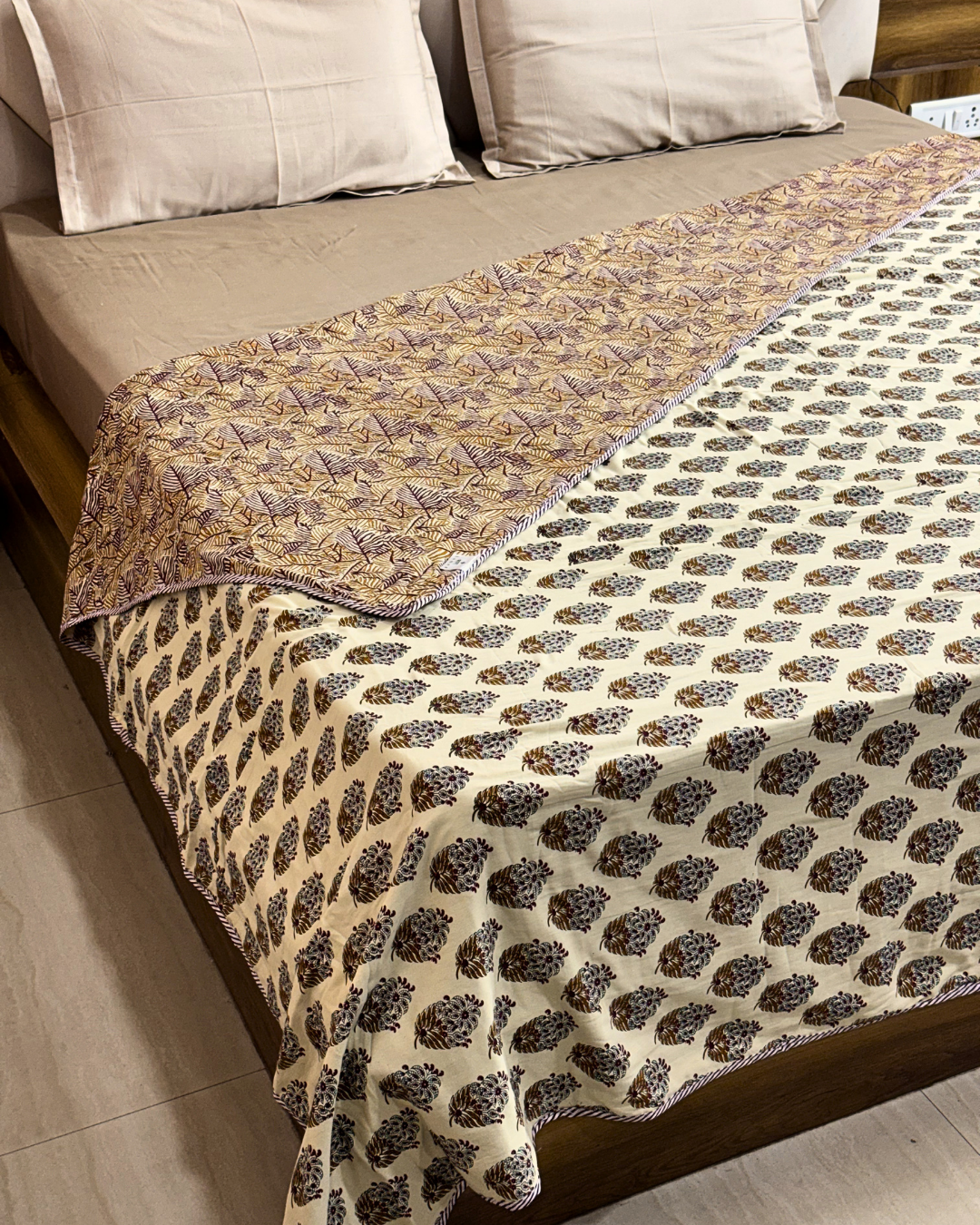 Hand block print cotton textile