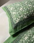 Maharaja Royal Mint Mughal Print Pure Cotton King Size Bedsheet And Two Pillow Covers 90 X 100 Inches