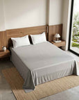 Silver Grey Premium Bedsheet with 2 Pillow Covers – Soft Solid Color Modern Bedding Set for Elegant Bedrooms