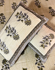 Beige Floral Cotton Bedsheet Set with 2 Pillow Covers | Elegant Printed Double Bed Bedsheet - FaagHomes