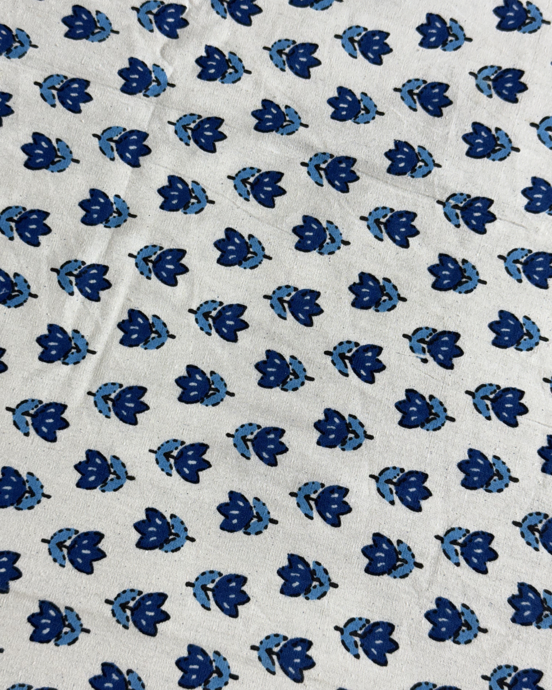 Blue Floral Printed Cotton Bedsheet Set with 2 Pillow Covers | Elegant Handblock Style Bedding Set - FaagHomes