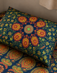 Multicolor Mandala Printed Single Bedsheet with Pillow Cover | 60 × 90 Inches | Bohemian Ethnic Floral Bedsheet