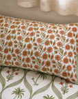 Green Floral Vine Printed Single Bedsheet with Pillow Cover