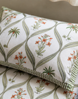 Green Floral Vine Printed Single Bedsheet with Pillow Cover