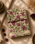 Handmade Floral Cotton Fabric Cover Diary – Aesthetic Cloth Bound Journal | Eco-Friendly Notebook for Writing & Gifting - FaagHomes