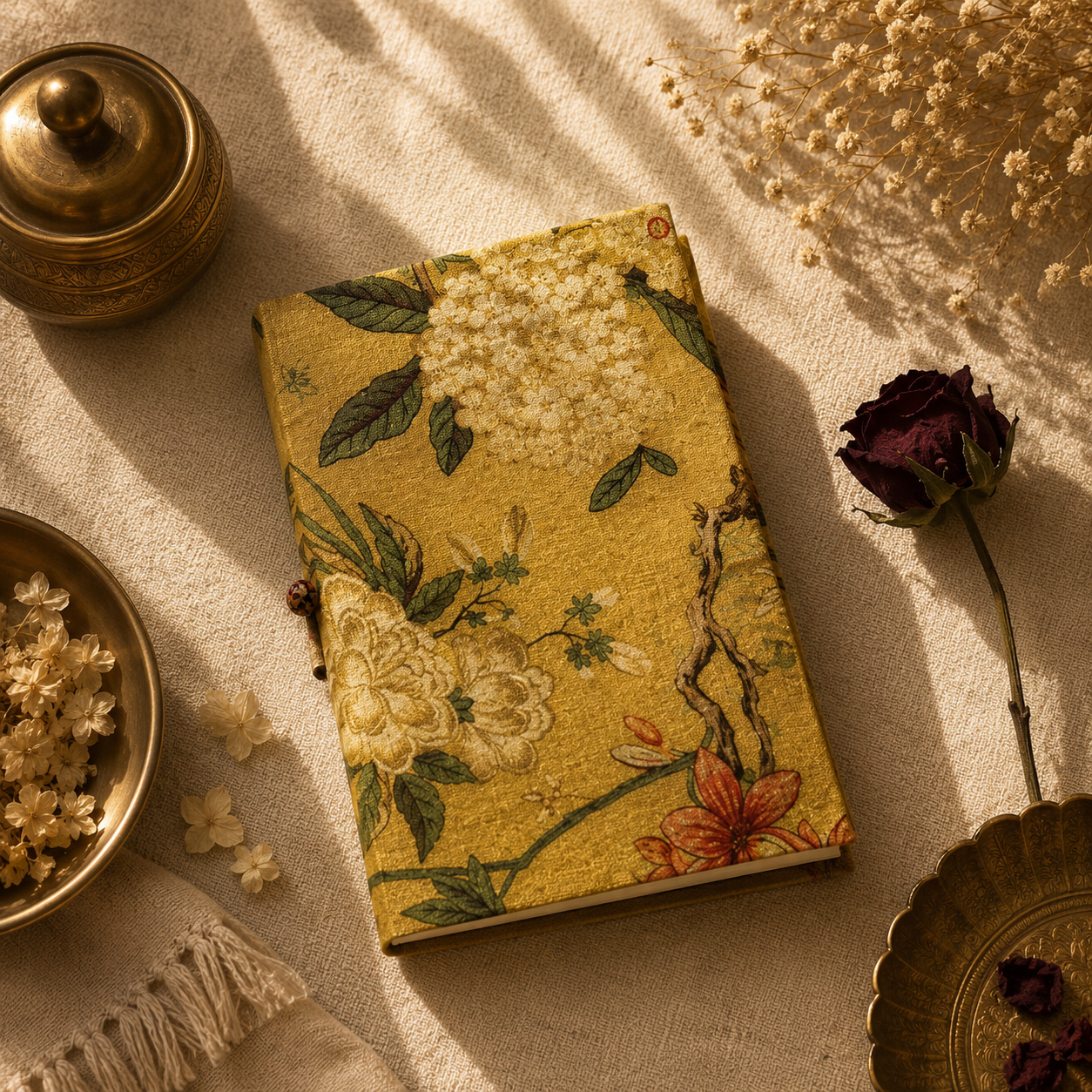 Floral Handmade Cotton Fabric Cover Diary – Eco-Friendly Handmade Paper Journal Notebook for Writing & Gifting - FaagHomes