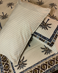 Cotton Printed Bedsheet Set with 2 Pillow Covers – Palm Tree Ethnic Design | Soft Double Bed Bedsheet - FaagHomes