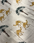 Desert Palm & Camel Print Double Bed AC Dohar | Lightweight Reversible Cotton Summer Blanket - FaagHomes