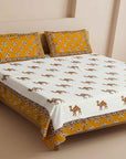 Rajwada Camel Heritage King Size Bedsheet And Two Pillow Covers 100X108