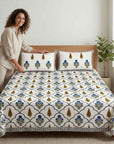 Neel Gulmohar Arch Double Bedsheet And Two Pillow Covers 90X108