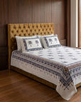 Cotton Printed Bedsheet Set with 2 Pillow Covers – Palm Tree Ethnic Design | Soft Double Bed Bedsheet