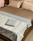 Pair of Hand Block Print Elephant Motif AC Dohar for Single Bed | Lightweight Reversible Summer Blanket - FaagHomes