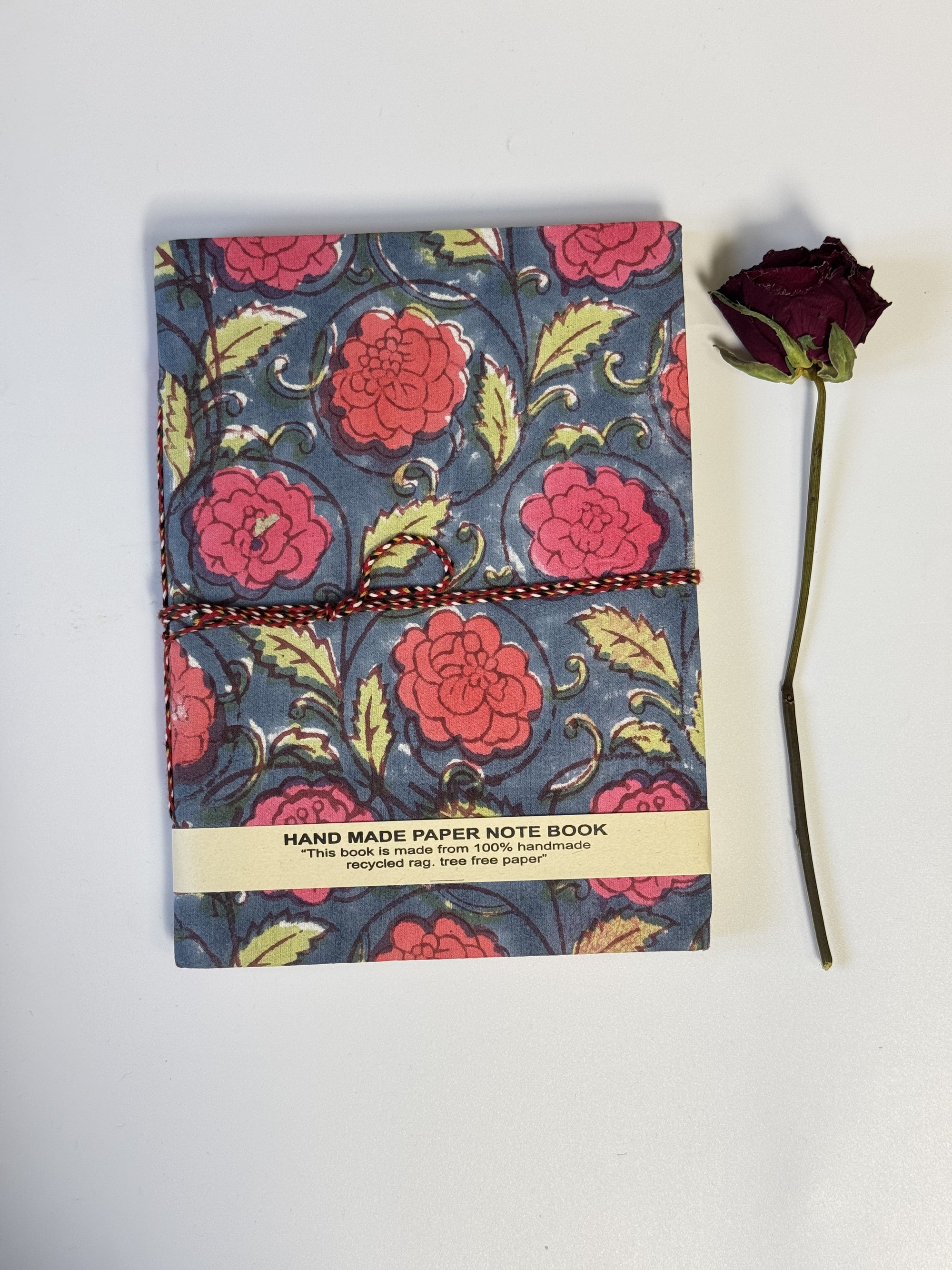 Handmade Cotton Fabric Cover Diary with Floral Print | Eco-Friendly Handmade Paper Notebook | Sustainable Journal - FaagHomes
