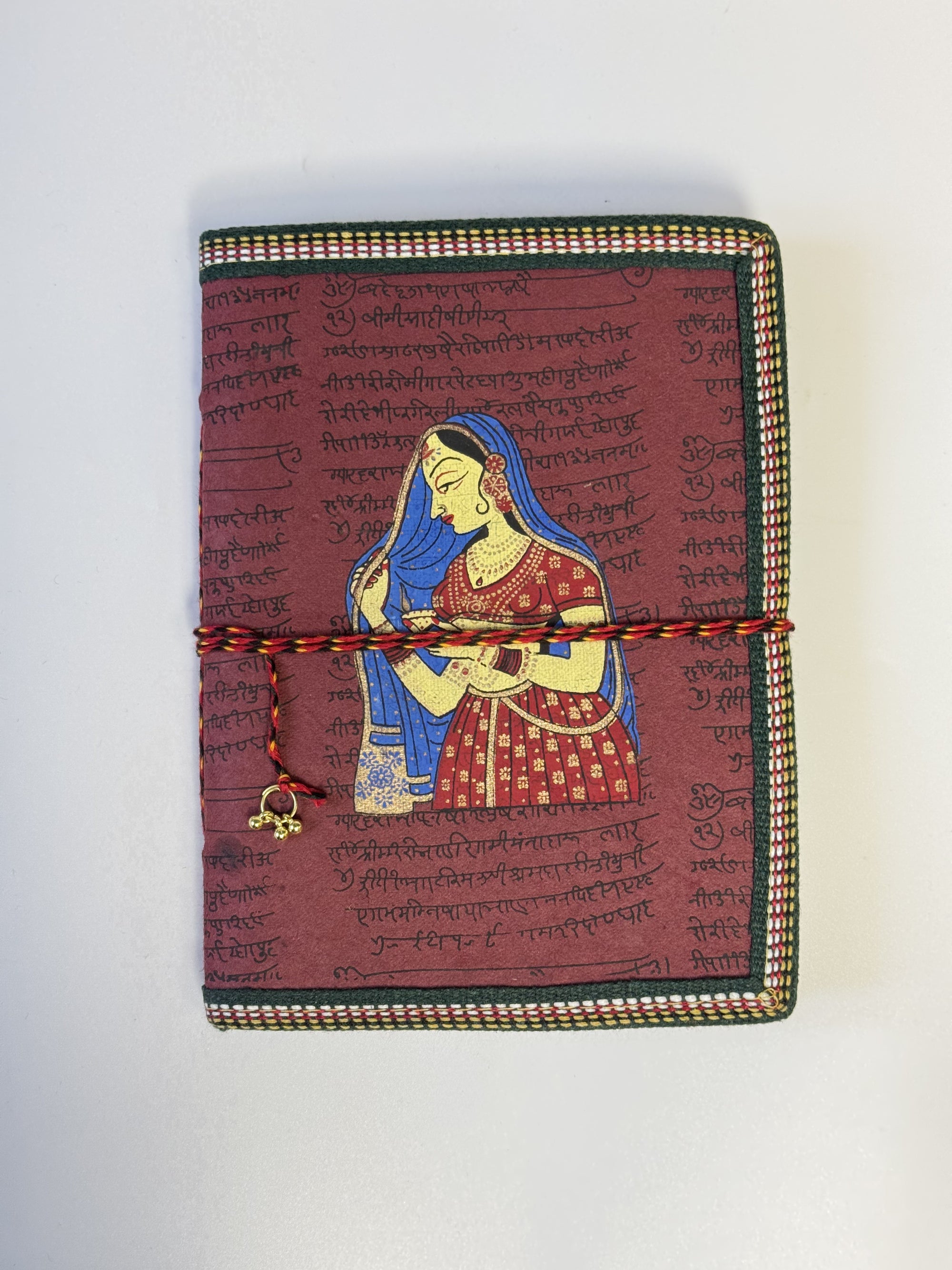 Handmade Cotton Fabric Cover Diary with Rajasthani Art Print | Eco-Friendly Handmade Paper Journal | Ethnic Sustainable Notebook - FaagHomes