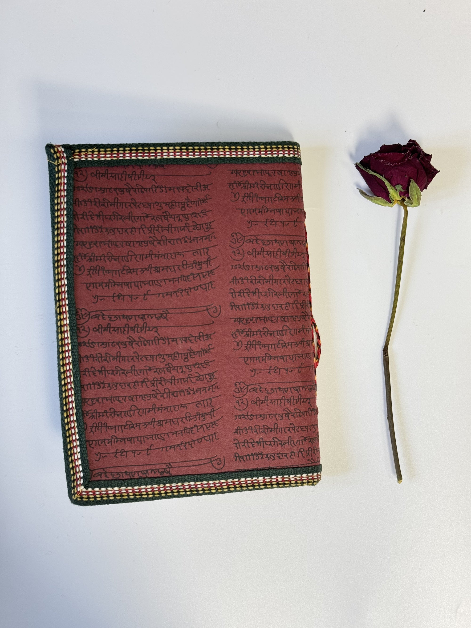Handmade Cotton Fabric Cover Diary with Rajasthani Art Print | Eco-Friendly Handmade Paper Journal | Ethnic Sustainable Notebook - FaagHomes