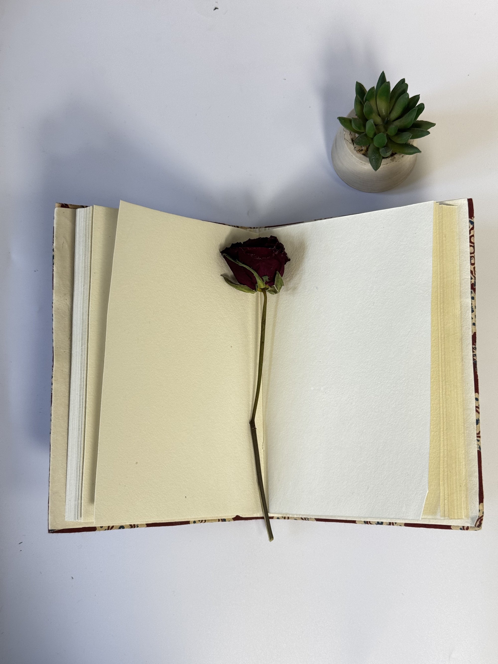 Handmade Cotton Fabric Cover Diary with Traditional Block Print | Eco-Friendly Handmade Paper Journal | Sustainable Notebook - FaagHomes