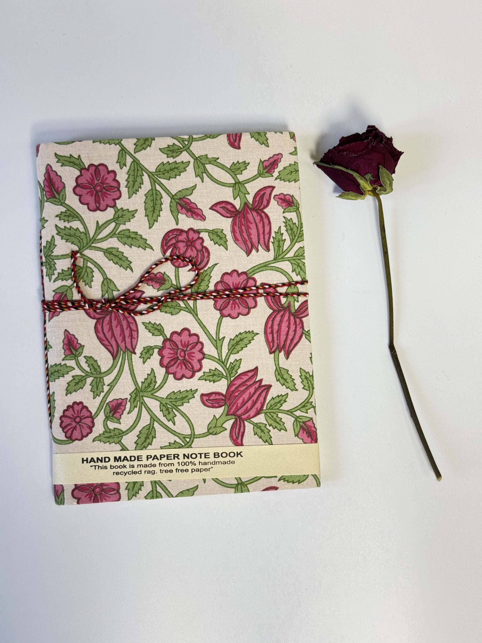 Handmade Floral Cotton Fabric Cover Diary – Aesthetic Cloth Bound Journal | Eco-Friendly Notebook for Writing &amp; Gifting - FaagHomes