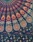 Multicolor Mandala Printed Single Bedsheet with Pillow Cover | 60 × 90 Inches | Bohemian Ethnic Floral Bedsheet