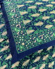 Green Traditional Paisley Single Bedsheet with Pillow Cover | 60 × 90 Inches | Elegant Printed Cotton Bedsheet
