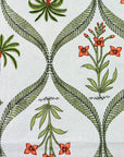 Green Floral Vine Printed Single Bedsheet with Pillow Cover
