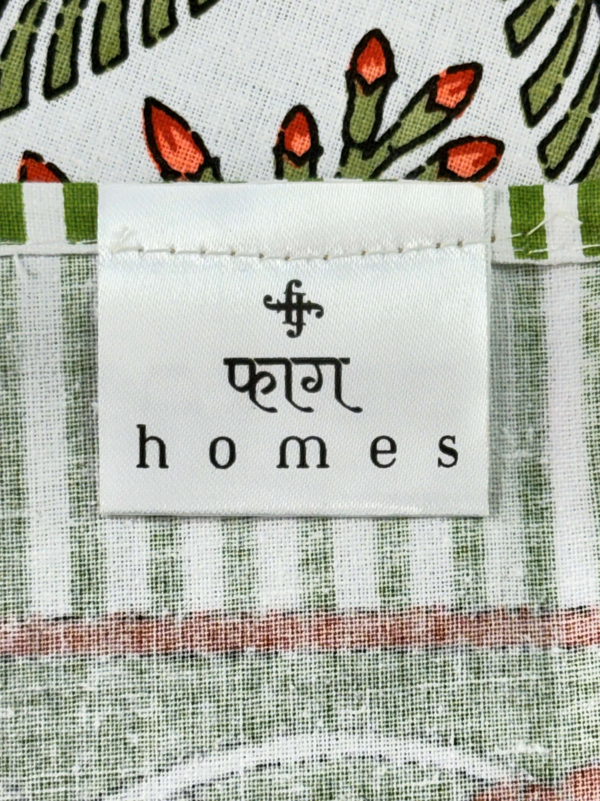 Green Floral Vine Printed Single Bedsheet with Pillow Cover