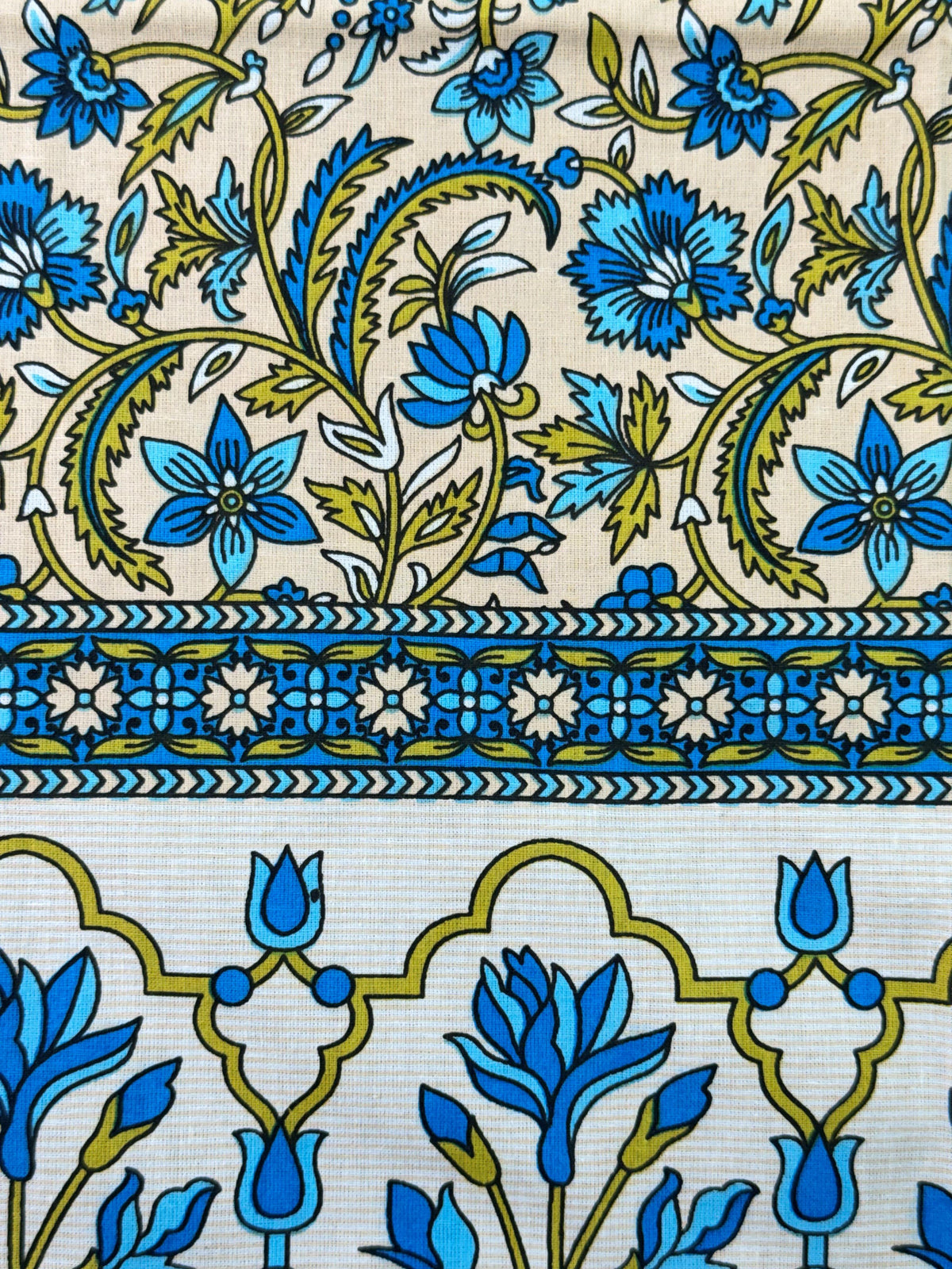 Blue Floral Paisley Printed Single Bedsheet with Pillow Cover – 60×90 Inches