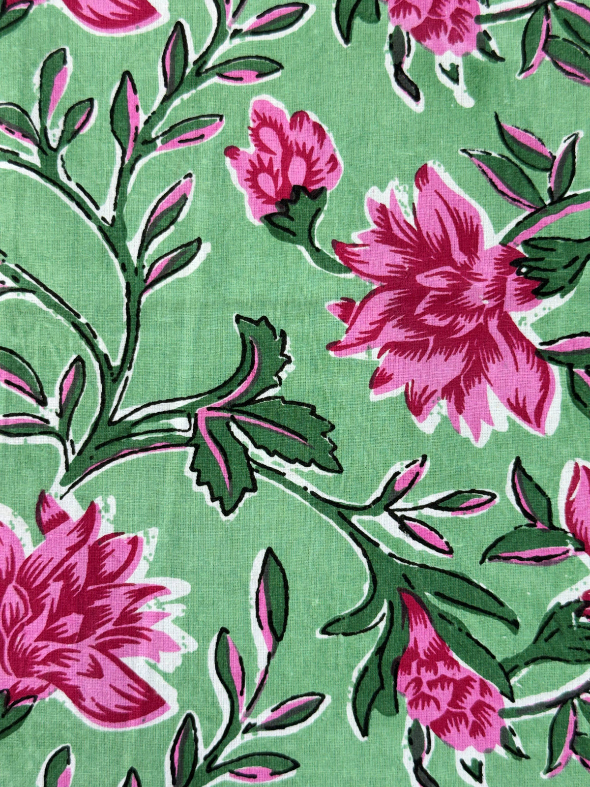 Mint Green Floral Printed Single Bedsheet with Pillow Cover – 60 x 90 Inch