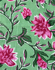 Mint Green Floral Printed Single Bedsheet with Pillow Cover – 60 x 90 Inch