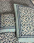 Jaipur Indigo Vana Queen Size Bedsheet And Two Pillow Covers 90 X 100 - FaagHomes