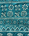 Jaipur Teal Gulmohar Queen Size Bedsheet And Two Pillow Covers 90 X 100 - FaagHomes