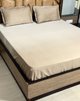 Luxury Beige Solid Bedsheet Set with 2 Pillow Covers – Soft Elegant Bedding for Bedroom - FaagHomes