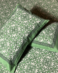 Maharaja Royal Mint Mughal Print Pure Cotton King Size Bedsheet And Two Pillow Covers 90 X 100 Inches - FaagHomes