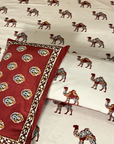 Marwar Red Camel Heritage King Size Bed Sheet 100 X 108 Inches - FaagHomes